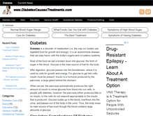 Tablet Screenshot of diabetescausestreatments.com